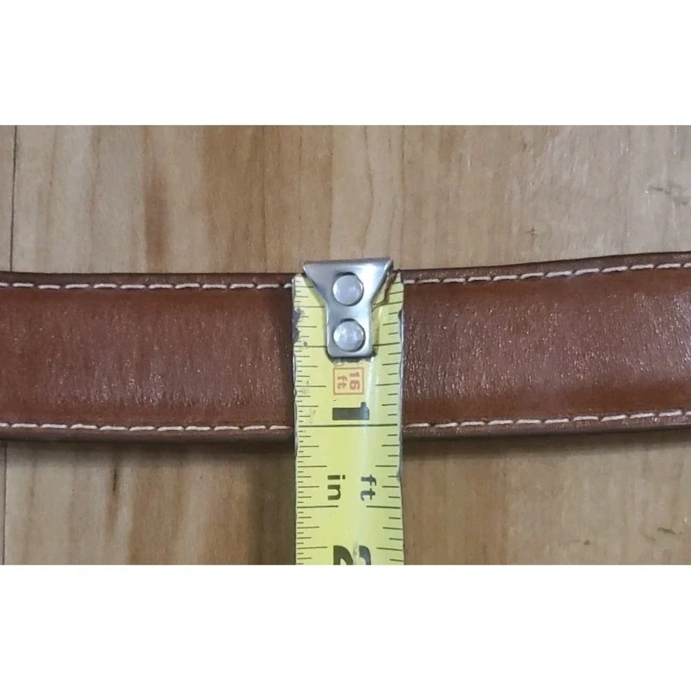 Vintage Greg Noman Brown Leather BELT Golf Shark Logo Conchos Men Size 40‎